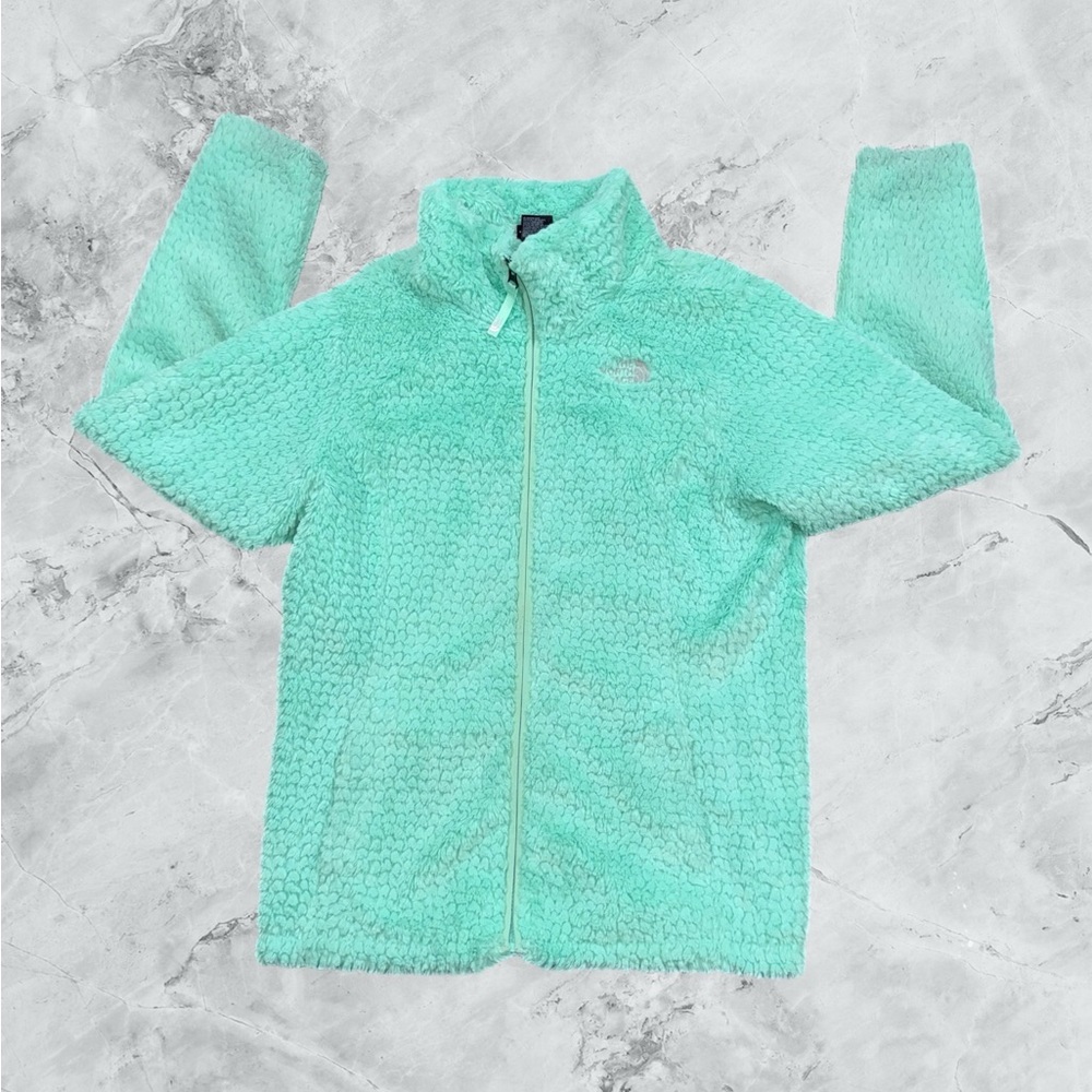 The North Face Laurel Plush Fleece Lined Jacket Girls XL (18) Green Full Zip